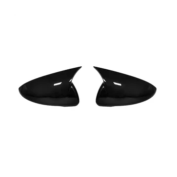 1 пара Накладок на зеркало заднего вида для Forte Cerato 2019-2023, Зеркальная Модифицированная наклейка в виде раковины из Бычьего рога, ярко-черная