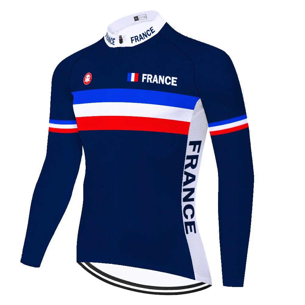 Франция Велоспорт Джерси Мужская одежда для горных велосипедов 2023 Осенняя Велосипедная одежда Длинные Велосипедные рубашки Дышащий Ropa Ciclismo Изображение 0