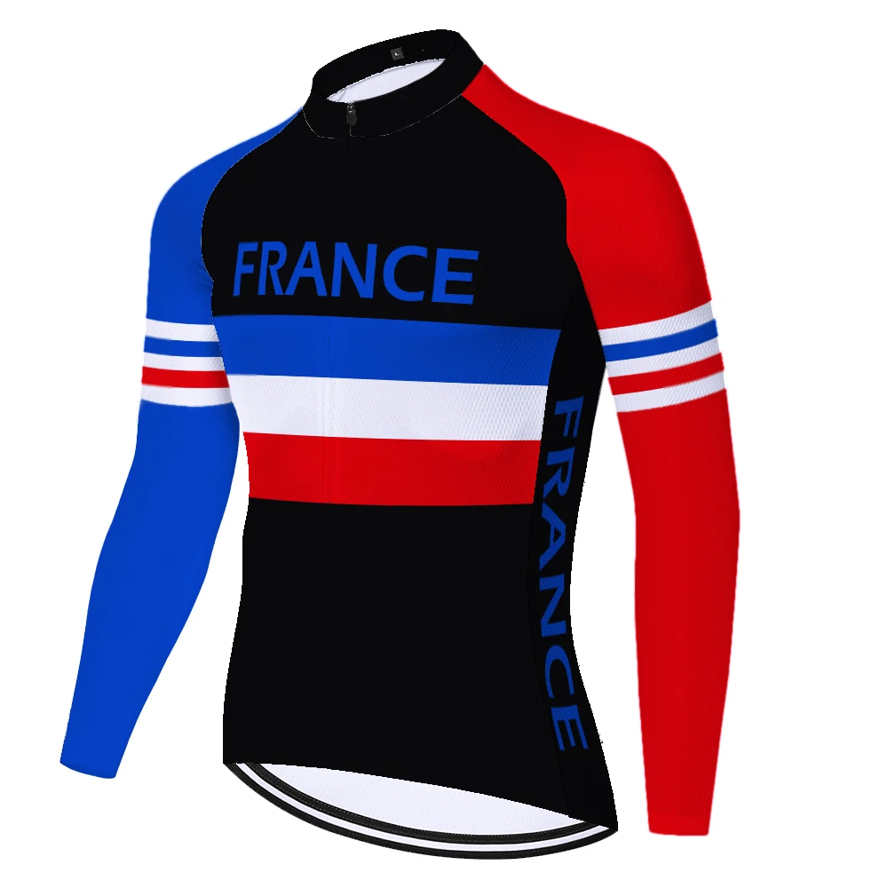 Франция Велоспорт Джерси Мужская одежда для горных велосипедов 2023 Осенняя Велосипедная одежда Длинные Велосипедные рубашки Дышащий Ropa Ciclismo Изображение 1