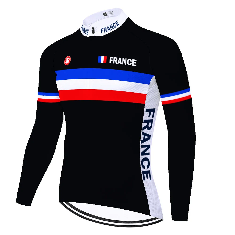 Франция Велоспорт Джерси Мужская одежда для горных велосипедов 2023 Осенняя Велосипедная одежда Длинные Велосипедные рубашки Дышащий Ropa Ciclismo Изображение 3