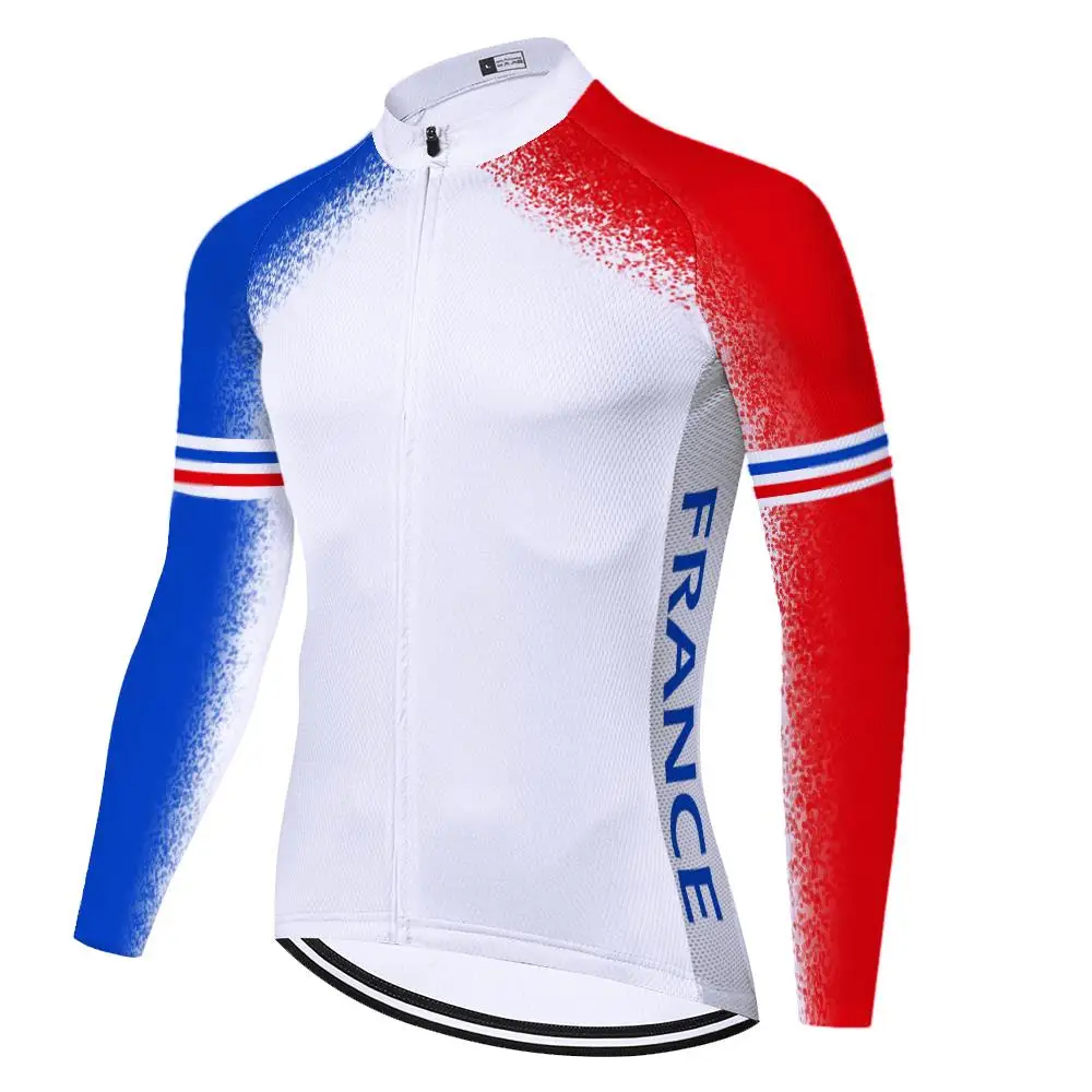 Франция Велоспорт Джерси Мужская одежда для горных велосипедов 2023 Осенняя Велосипедная одежда Длинные Велосипедные рубашки Дышащий Ropa Ciclismo Изображение 4