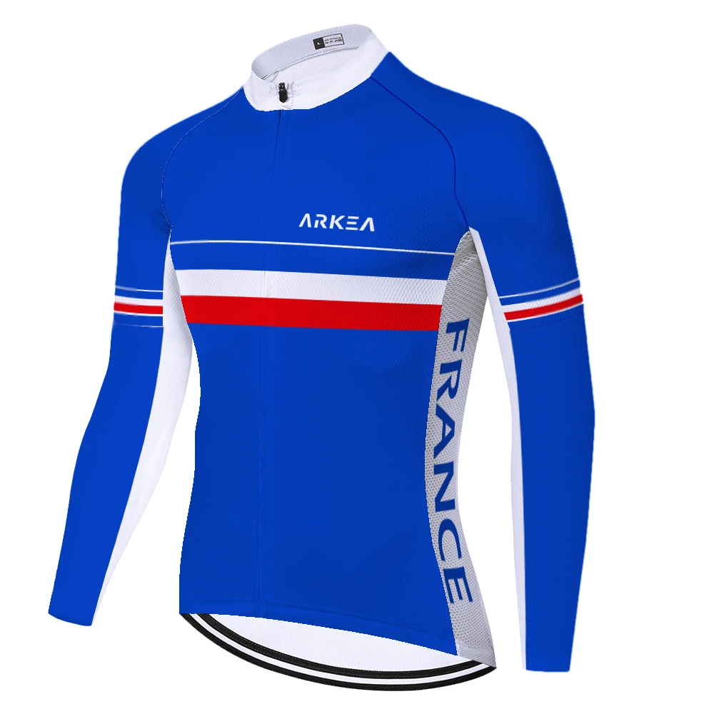 Франция Велоспорт Джерси Мужская одежда для горных велосипедов 2023 Осенняя Велосипедная одежда Длинные Велосипедные рубашки Дышащий Ropa Ciclismo Изображение 5
