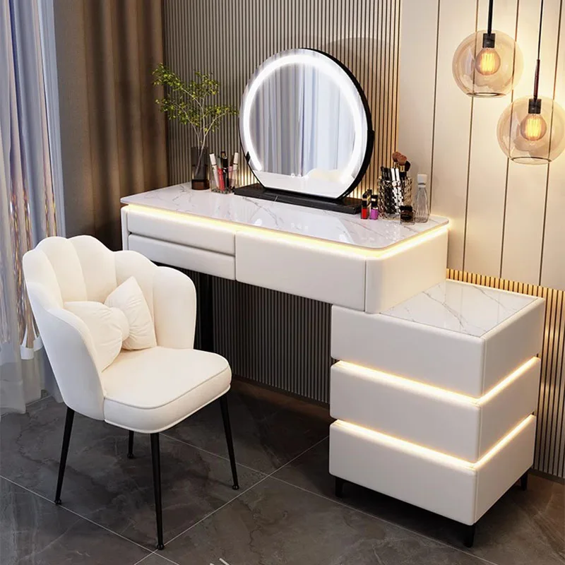 Современный Роскошный туалетный столик с выдвижными ящиками, Косметический столик для спальни, Органайзер Nordic, Туалетный столик с зеркалом, Мебель для спальни Meuble Изображение 2