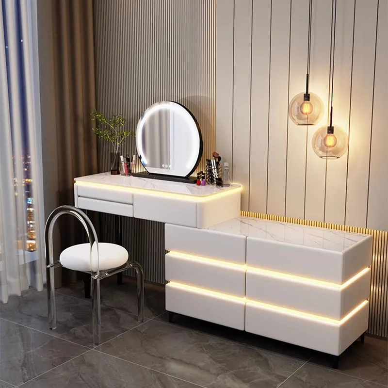 Современный Роскошный туалетный столик с выдвижными ящиками, Косметический столик для спальни, Органайзер Nordic, Туалетный столик с зеркалом, Мебель для спальни Meuble Изображение 5