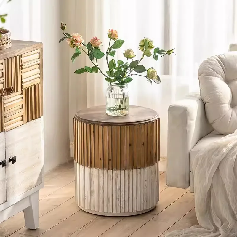 Винтажный Прикроватный столик из американского массива дерева, Креативные минималистичные промышленные Прикроватные столики, мебель для гостиниц Mesita De Noche Изображение 0