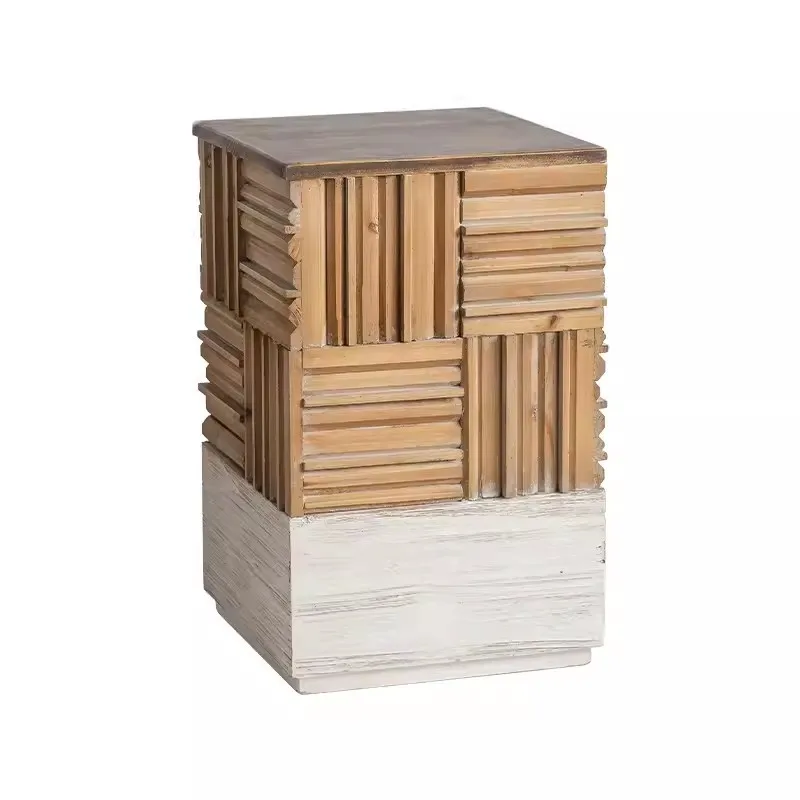 Винтажный Прикроватный столик из американского массива дерева, Креативные минималистичные промышленные Прикроватные столики, мебель для гостиниц Mesita De Noche Изображение 1