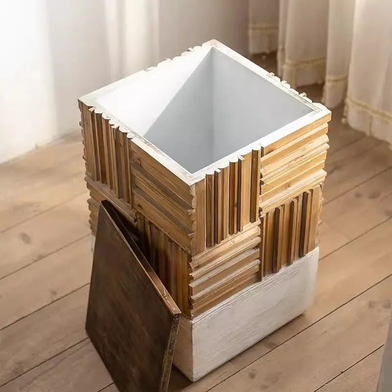Винтажный Прикроватный столик из американского массива дерева, Креативные минималистичные промышленные Прикроватные столики, мебель для гостиниц Mesita De Noche Изображение 3