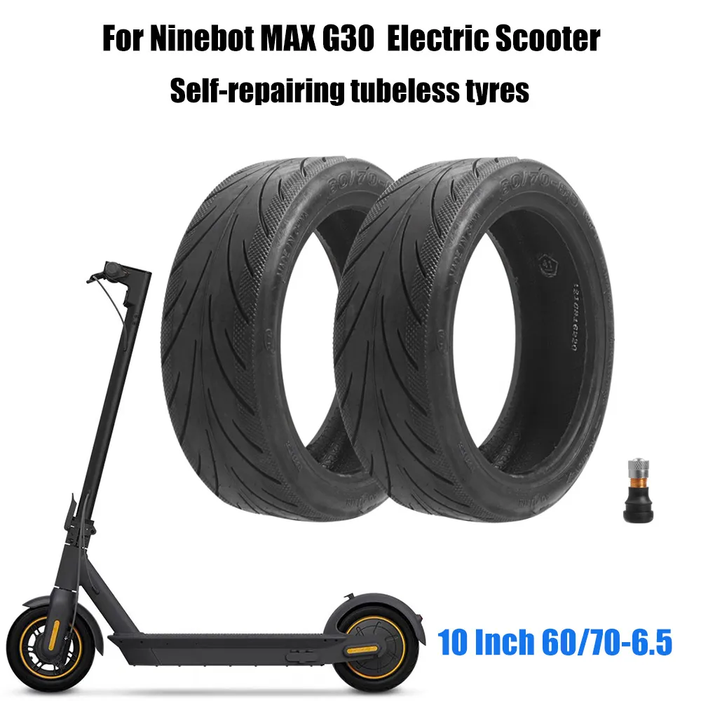 Прочная, устойчивая к накачиванию шина утолщения 60/70-6,5 с клапаном, совместимая с 10-дюймовой внешней шиной для скутера Ninebot Max G30 Изображение 3