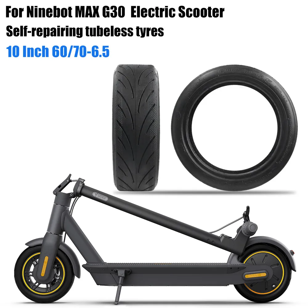 Прочная, устойчивая к накачиванию шина утолщения 60/70-6,5 с клапаном, совместимая с 10-дюймовой внешней шиной для скутера Ninebot Max G30 Изображение 5