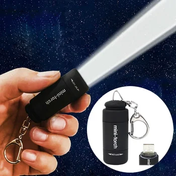 1ШТ Мини-брелок Карманный фонарик USB Перезаряжаемая светодиодная лампа Stonego Фонарик Лампа Водонепроницаемый брелок для ключей