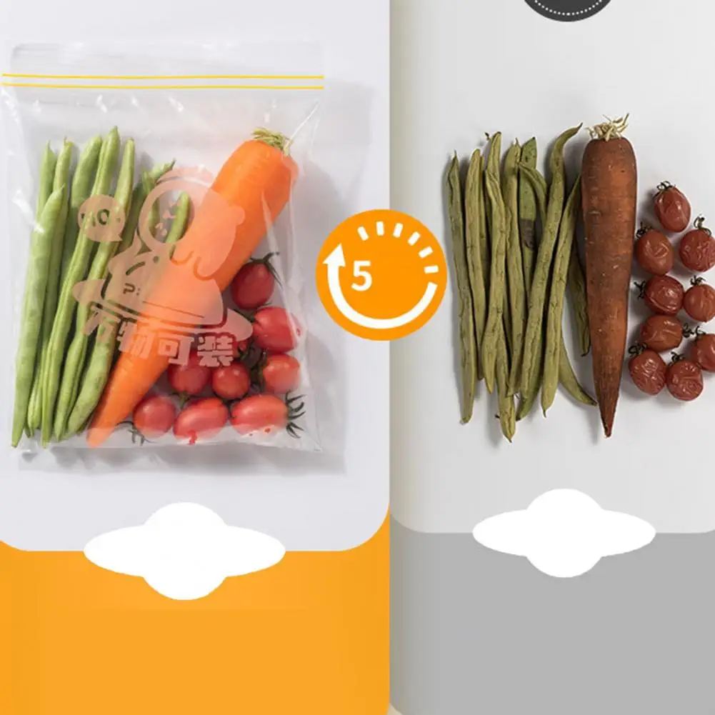Долговечная герметичная сумка, эффективные кухонные пакеты для хранения овощей и фруктов, герметичные, долговечные, организованные Изображение 5