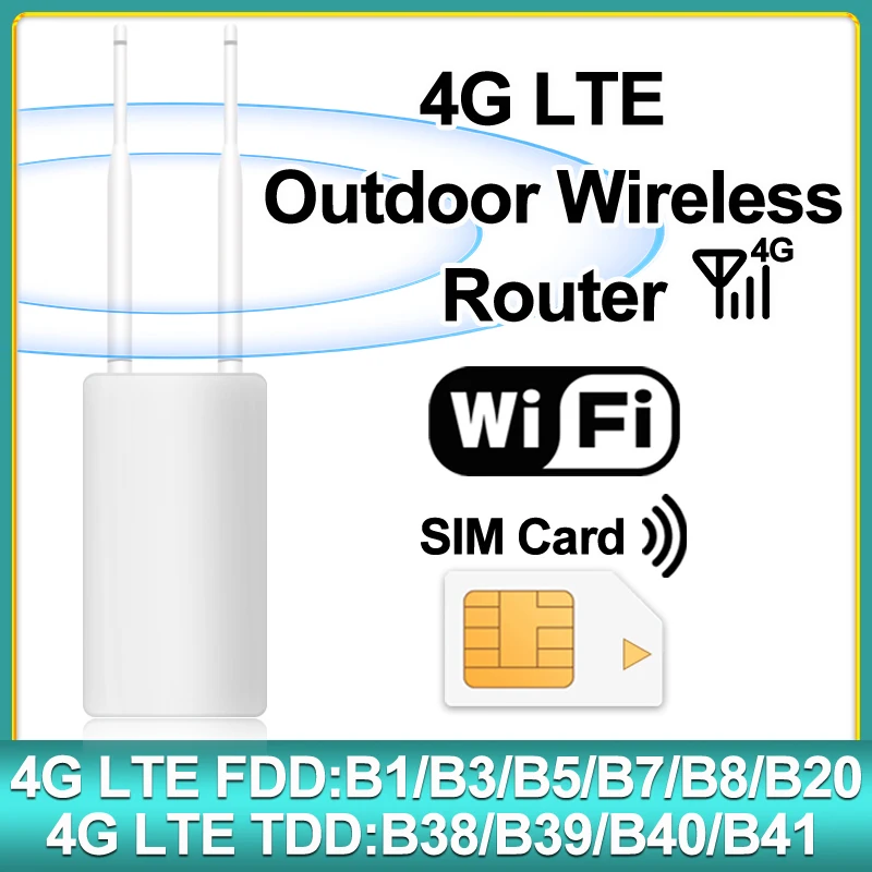 НОВЫЙ Внешний IP66 Водонепроницаемый 150 Мбит/с Smart 4G LTE Беспроводной Маршрутизатор Sim-карты Точка Доступа RJ45 WAN LAN WIFI С Высоким коэффициентом Усиления Двойная Антенна CPE Изображение 0