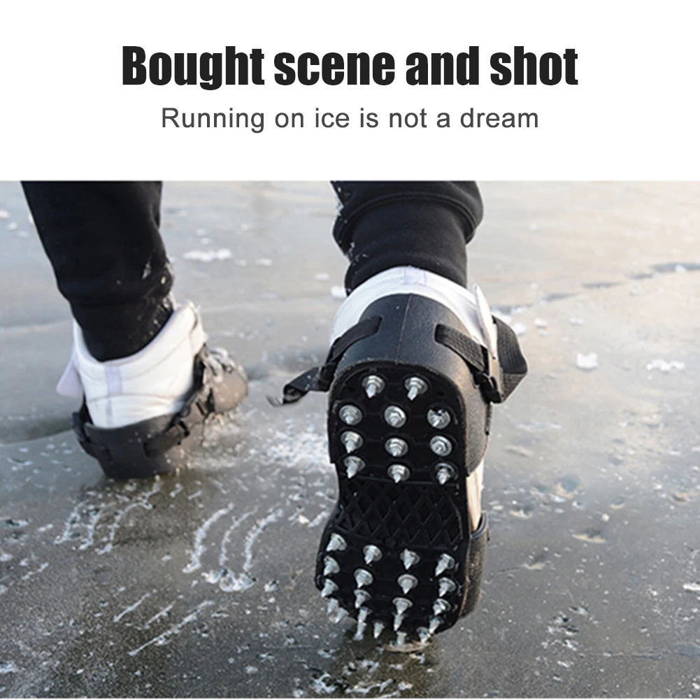 1 Пара противоскользящих ботинок Snow Ice Claw с 32 шипами, профессиональные ледяные захваты, бутсы из нержавеющей стали, Зимнее уличное снаряжение Изображение 1