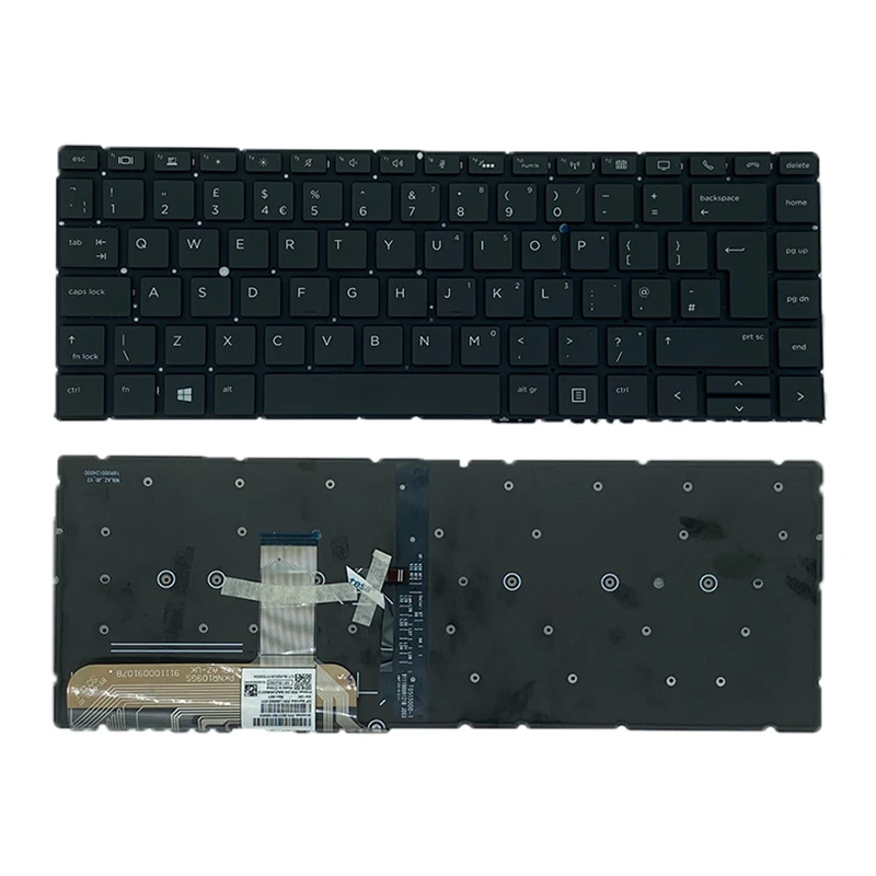 Новая клавиатура с подсветкой в Великобритании для ноутбука HP EliteBook X360 1040 серии G5 G4 Черного цвета P/N: 2H-BAZUKI64312 Изображение 5