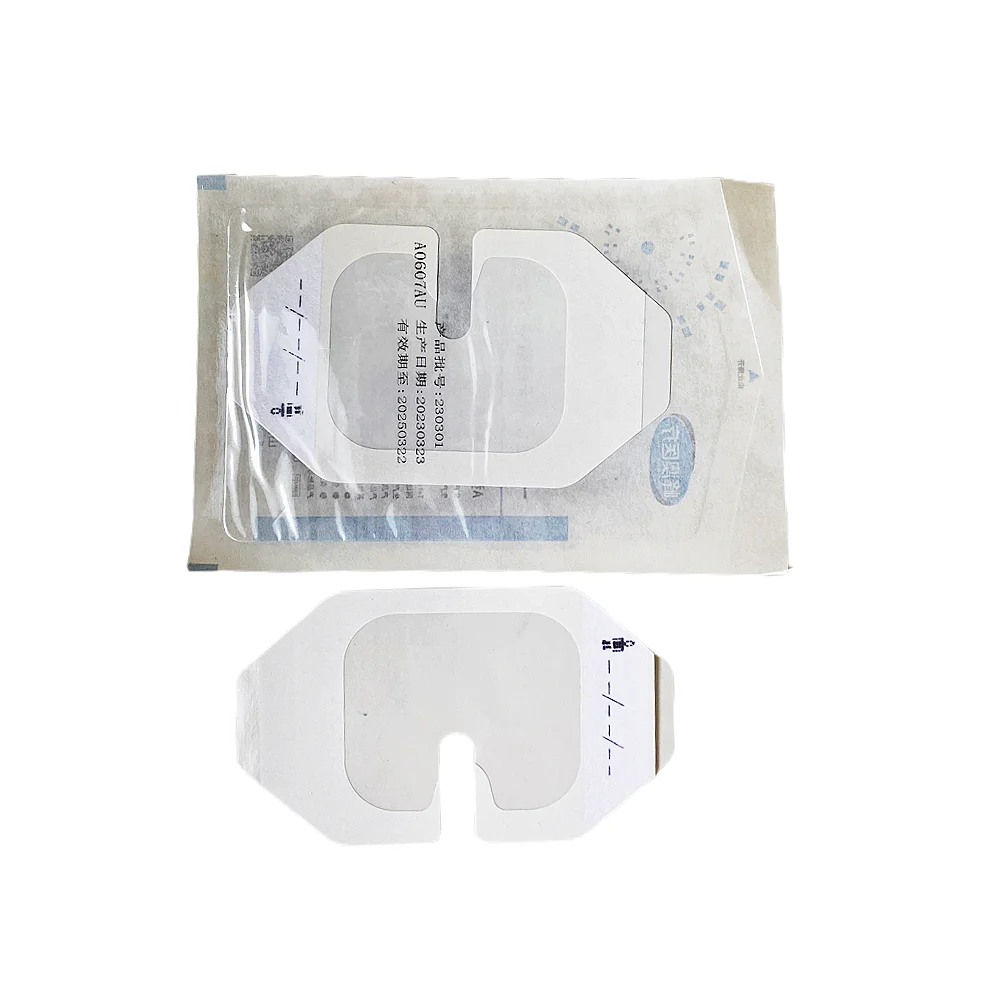 Перевязочные материалы для внутривенных вливаний с U-образным вырезом, стерильная прозрачная дышащая водонепроницаемая полиуретановая пленка, пластырь для перевязки ран Изображение 3
