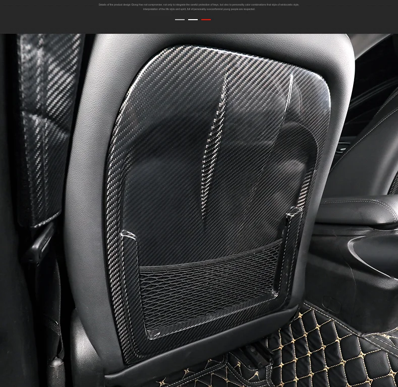 Аксессуары для интерьера автомобиля из углеродного волокна, чехол для спинки сиденья Alfa Romeo Giulia, липкий чехол для спинки сиденья из углеродного волокна Изображение 3