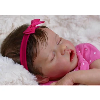 45 см Ручная роспись Twin Reborn Premie Baby, Новорожденная Милая девочка в розовом платье, милая детская коллекционная художественная кукла