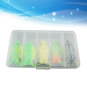 5 шт. реалистичных пластиковых рыболовных приманок с набором коробок для снастей, кривошипных приманок, крючков для рыболовных снастей (5 видов цветов)