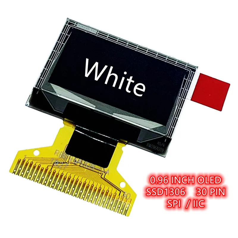 Большим спросом пользуется 0,96-дюймовый OLED-дисплей 128*64 LCD С последовательным экраном ssd1306 full view SPI-IIC Интерфейс Белый 30PIN Изображение 1