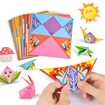 54 Страницы 27 стилей Игрушки Монтессори DIY Kids Craft Toy 3D Мультяшные животные Оригами из бумаги ручной работы Обучающие развивающие игрушки