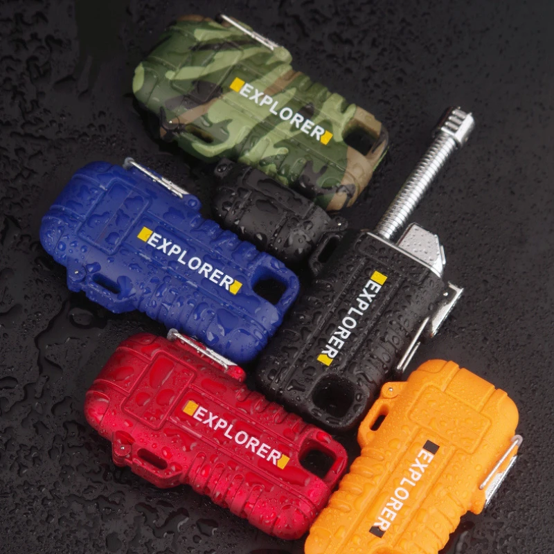 USB Перезаряжаемая электрическая плазменно-дуговая зажигалка для мужчин, аксессуары для курения, водонепроницаемые и ветрозащитные, подарки на открытом воздухе Изображение 1