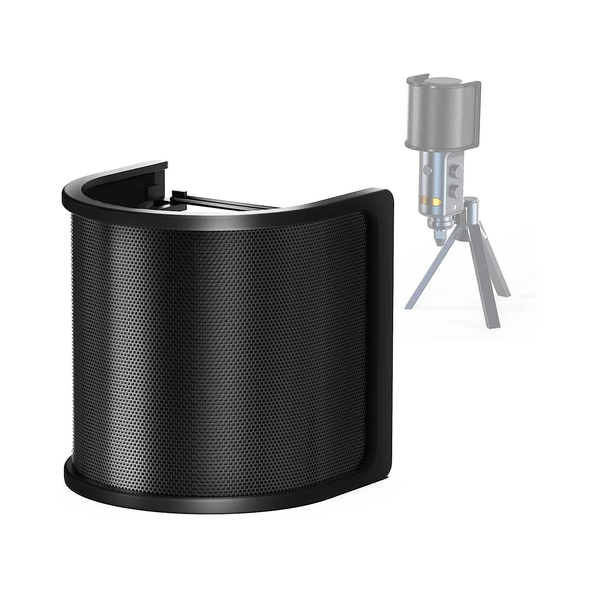 Фильтр для микрофона, экран для микрофона с металлической сеткой и поролоновым фильтром, шумозащитные аксессуары для микрофона Изображение 3