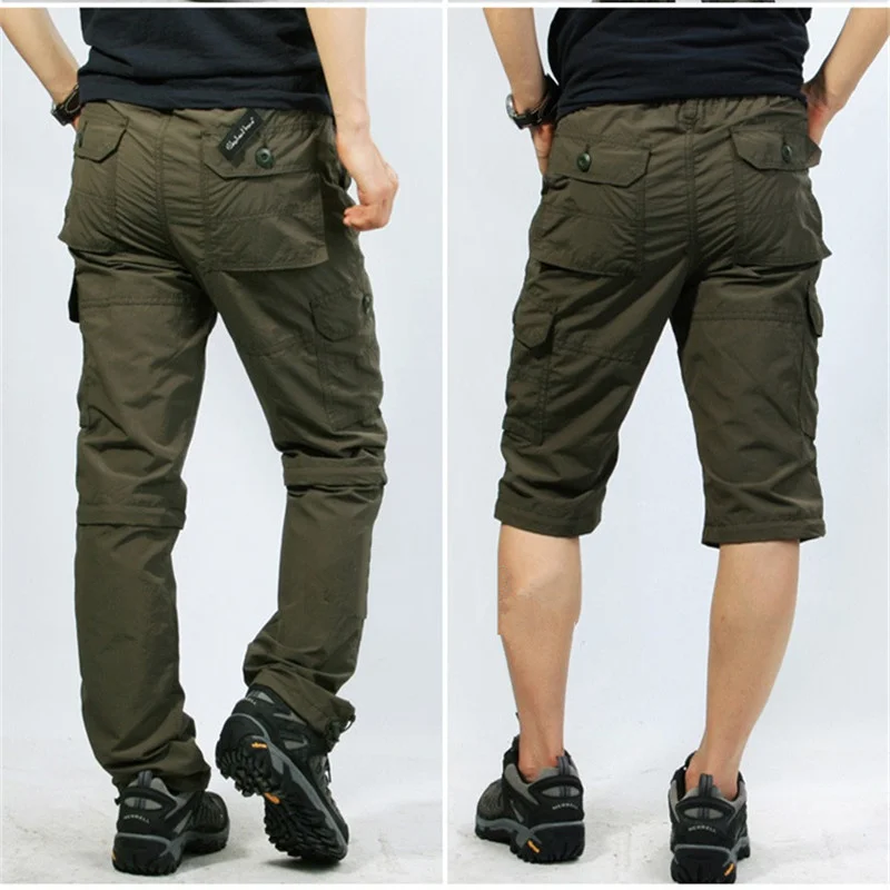 ICPANS Повседневные брюки Свободные быстросохнущие Мужские карго цвета Хаки, Водонепроницаемые Летние Армейские Зеленые Тактические мужские брюки в стиле милитари Изображение 0