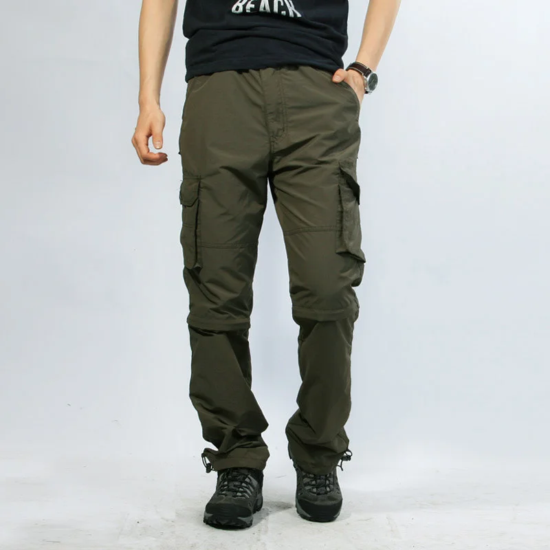 ICPANS Повседневные брюки Свободные быстросохнущие Мужские карго цвета Хаки, Водонепроницаемые Летние Армейские Зеленые Тактические мужские брюки в стиле милитари Изображение 3