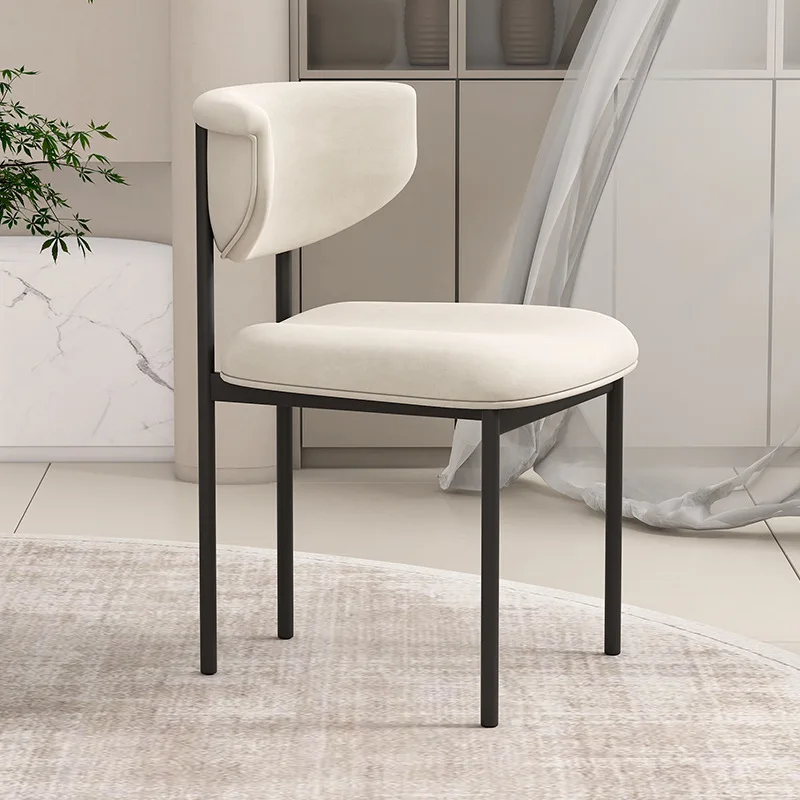 Обеденный стул MOMO French Cream со спинкой для домашней гостиной, дизайнерские модели обеденного стола и стульев, простой стул для отдыха Изображение 0