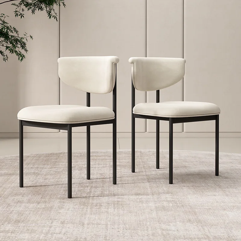 Обеденный стул MOMO French Cream со спинкой для домашней гостиной, дизайнерские модели обеденного стола и стульев, простой стул для отдыха Изображение 1
