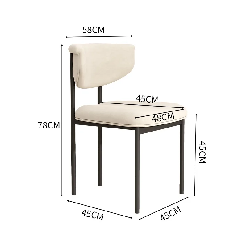 Обеденный стул MOMO French Cream со спинкой для домашней гостиной, дизайнерские модели обеденного стола и стульев, простой стул для отдыха Изображение 4