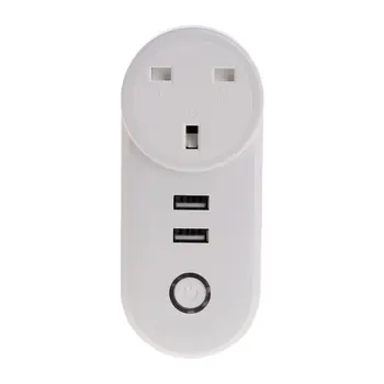 E56B для Smart Plug Wi-Fi Пульт дистанционного управления Таймер розетки в Великобритании USB-порт без концентратора Энергосбережение