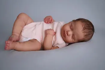 FBBD 19-дюймовая кукла для новорожденных во все тело ручной работы, реалистичная Возрожденная Спящая Лулу с 3D нарисованной кожей, видимыми венами