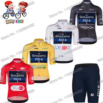 FDJ Team 2023 Комплект Джерси Для Велоспорта Для Мальчиков, Детская Велосипедная Одежда Tour De Suisse, MTB Велосипедный Нагрудник, Шорты, Летняя Рубашка Для Шоссейного Велосипеда, Костюм