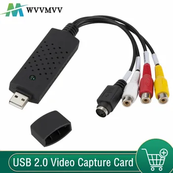 WvvMvv USB Адаптер Для Карты Захвата Аудио-видео с USB-кабелем Конвертер Видеозахвата USB 2.0 в RCA Для Устройства Захвата ТВ DVD VHS