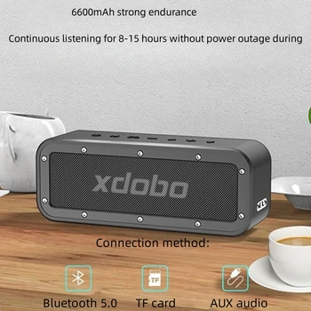XDobo 50 Вт мощный Bluetooth портативный беспроводной сабвуфер для домашнего кинотеатра водонепроницаемый динамик 360 стерео объемный TWS TF динамик