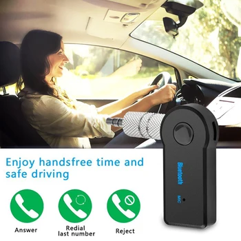 Автомобильный Bluetooth-совместимый приемник AUX 5.0 с разъемом 3,5 мм, беспроводной адаптер, аудиоконвертер, стереосистема громкой связи для мобильного телефона