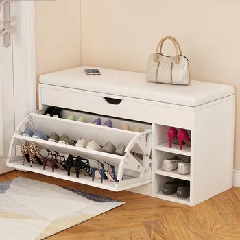 Белый современный органайзер для хранения обуви Портативные компактные шкафы для обуви Многофункциональная мебель для прихожей Zapatero Blanco MQ50XG