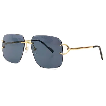 Бескаркасные квадратные солнцезащитные очки с металлическими дужками в стиле ретро, очки градиентного цвета, индивидуальность, Солнцезащитные очки для летних путешествий