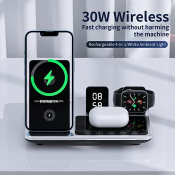 Беспроводная Подставка Для Зарядного Устройства 3 в 1 Для iPhone 14 13 12 11 X Apple Watch Airpods Samsung Galaxy Watch Док-станция Для Быстрой зарядки