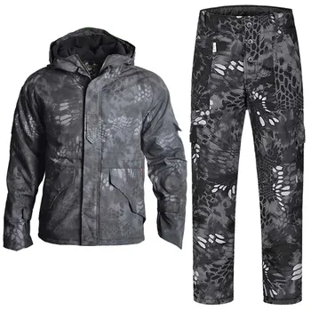 Военные охотничьи куртки, толстые тактические камуфляжные брюки Multicam, охотничье пальто, водонепроницаемая армейская зимняя куртка для страйкбола, мужская-25 ° F, кемпинг