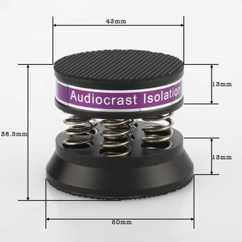 Высокое качество Audiocrast 4ШТ Черные Алюминиевые Пружинные Динамики Шипы Изолирующая Подставка для Усилителя HiFi/Динамика/Проигрывателя
