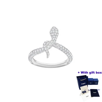 Высококачественное женское кольцо с бриллиантом и белой змеей, инкрустированное серебром, подчеркивающее темперамент, красивое и трогательное, бесплатная доставка