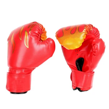 Детские боксерские перчатки с принтом U Fire Flame, Защита для рук, спортивная одежда для фитнеса Sanda, аксессуар для развлекательных шоу