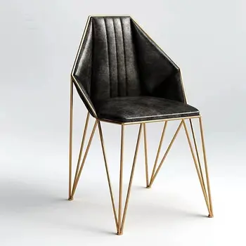 Дизайнерская мебель для столовой Современные минималистичные обеденные стулья из кованого железа с креативной спинкой Обеденные стулья для гостиной Обеденный стул