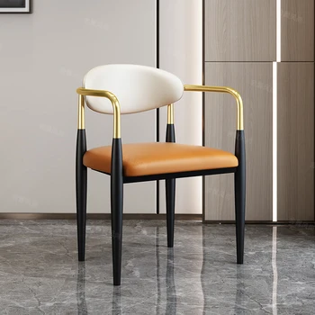 Дизайнерские обеденные стулья для гостиной, Кожаное кресло-трон, Мягкие обеденные стулья для парикмахеров, мебель для парикмахерских Muebles YY50DC