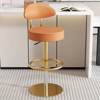 Дизайнерский Золотой обеденный стул Роскошные Современные Кожаные стулья для балкона и гостиной Rotin Modern Sillas Para Sala De Estar Furniture