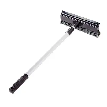 Домашний инструмент для чистки стекол Двусторонняя телескопическая штанга, средство для мытья окон, ракель, Стеклоочиститель, Губка с длинной ручкой, щетка-скруббер