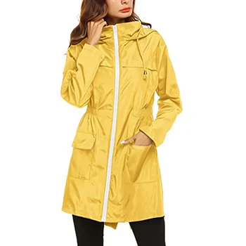 Женская куртка с капюшоном, пальто длиной до бедер, легкая мягкая ветровка с карманами, тонкий плащ для пеших прогулок, путешествий