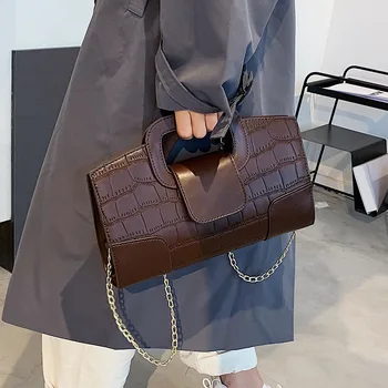 Женская сумка из крокодиловой кожи, маленькая квадратная сумка, модная брендовая сумка через плечо
